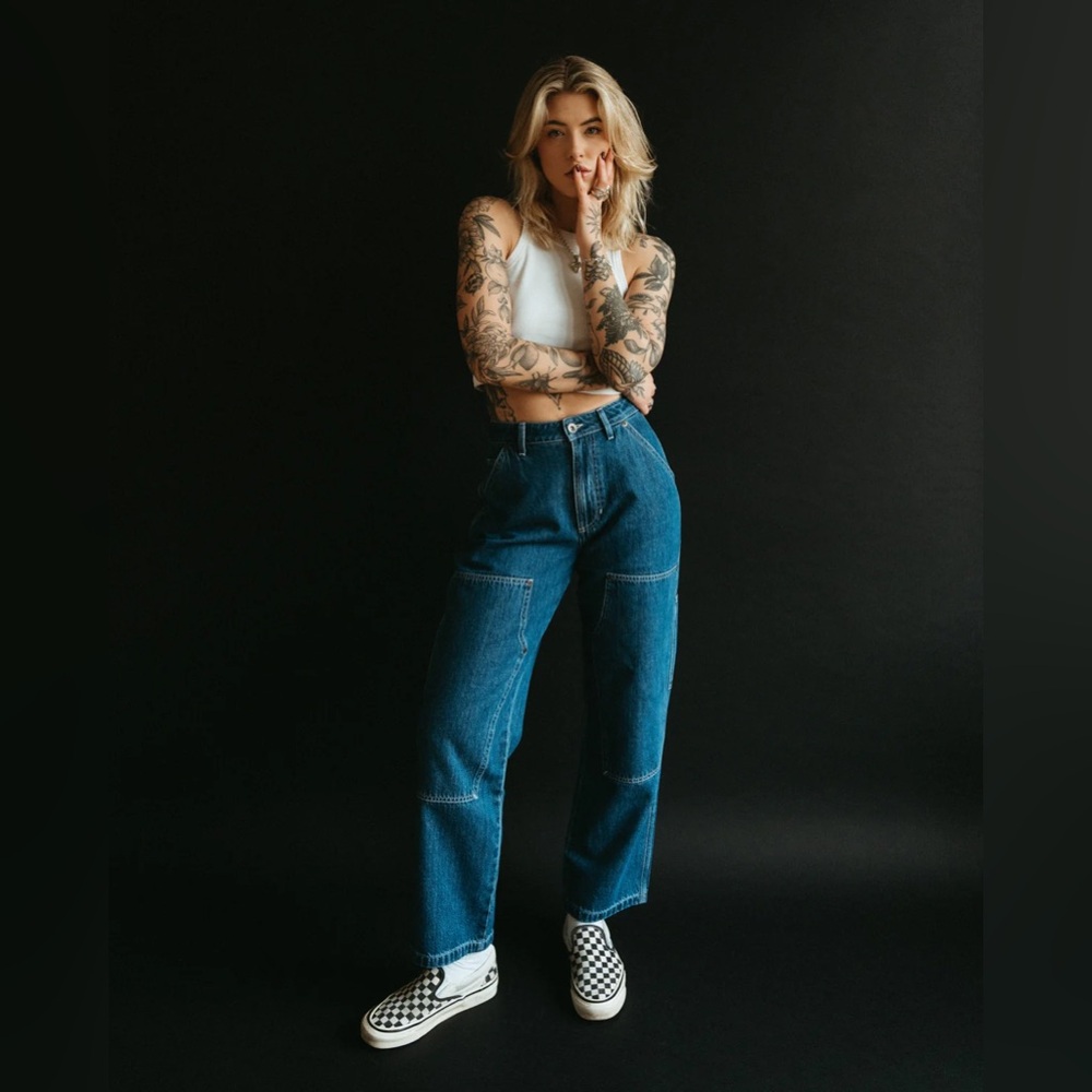Women's Blue Wide Leg Jeans
